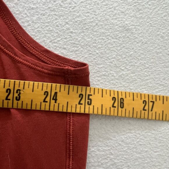 Lululemon Women Modal Pleated Shoulder Tank Top Red Rock Rust Orange Relaxed 14 - Picture 6 of 11